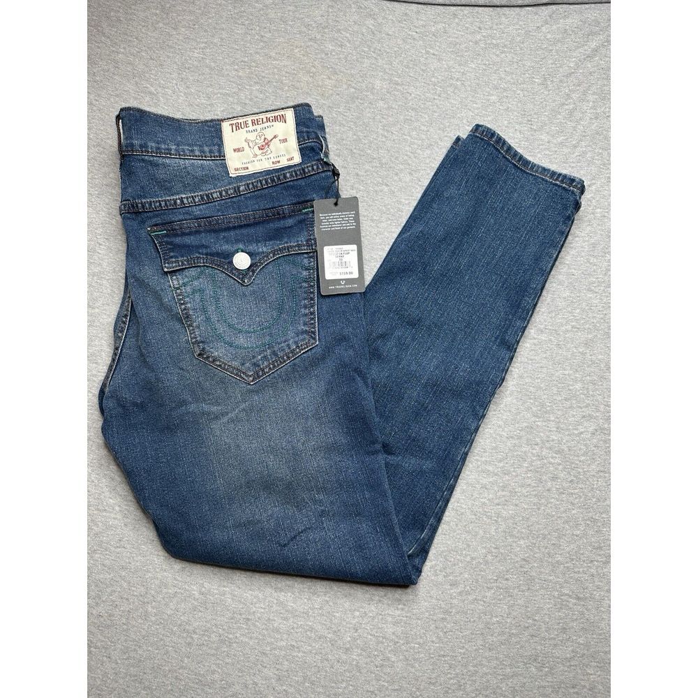 True Religion Jeans Men's Rocco SN Flap Relaxed Skinny Size 36x32 NWT Green